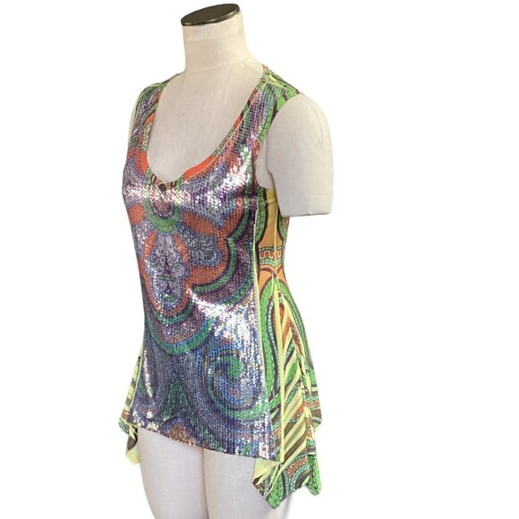 The Pyramid Collection Sequin Tank Top Sz S #161G - Picture 3 of 7